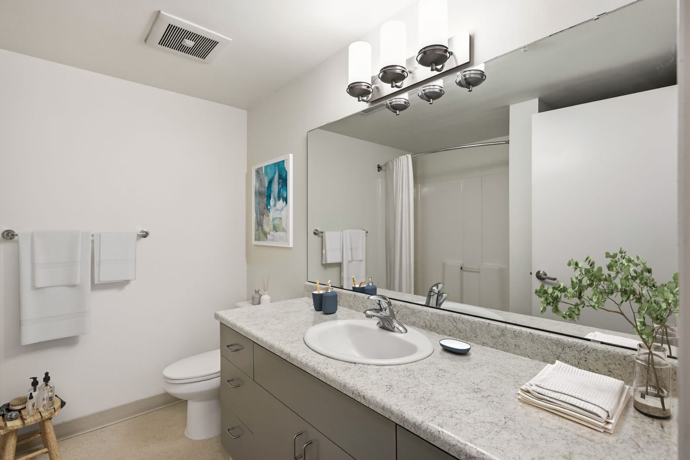 Bathroom at Borealis apartments in Seattle, WA