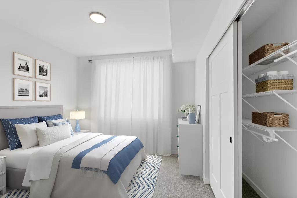 Bedroom at Switchback apartments in Lacey, WA