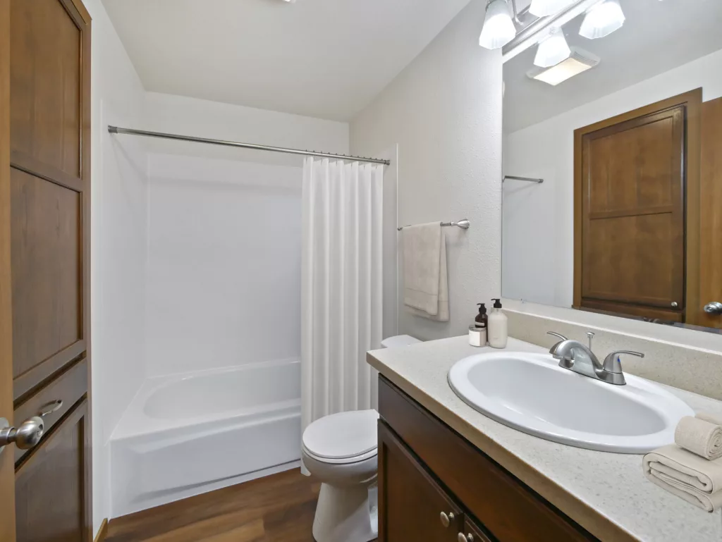 Bathroom at Benson Village apartments in Kent, WA