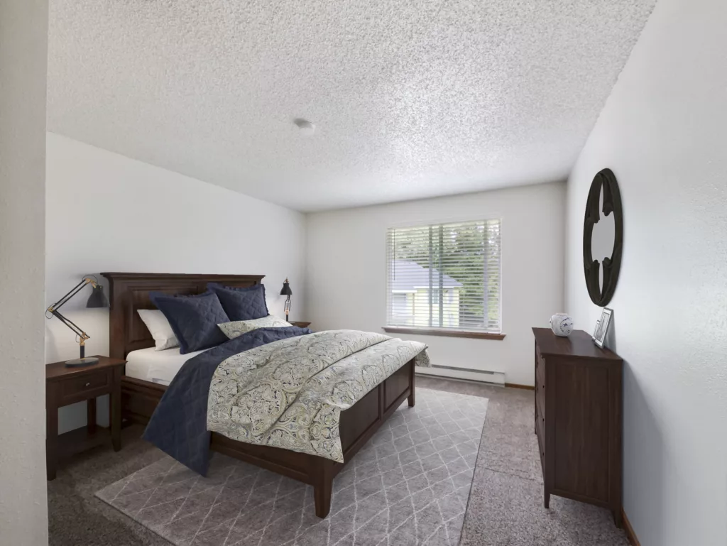 Bedroom at Benson Village apartments in Kent, WA