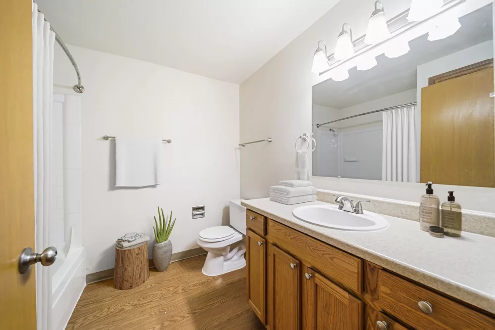 Bathroom at Brookside apartments in Kent, WA