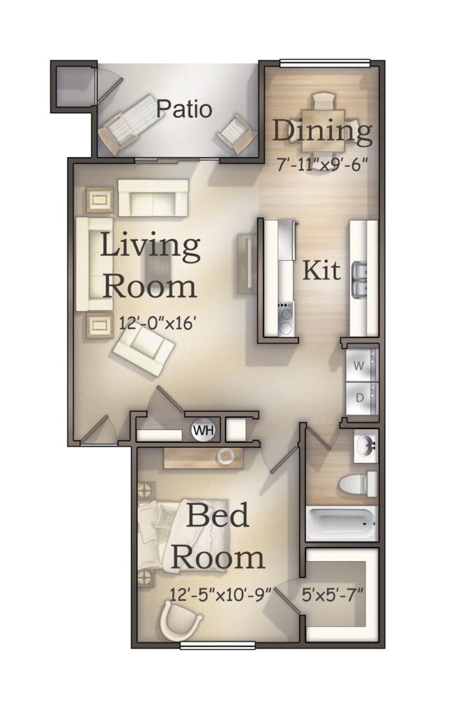 Floor plan at Abbey Lane apartments
