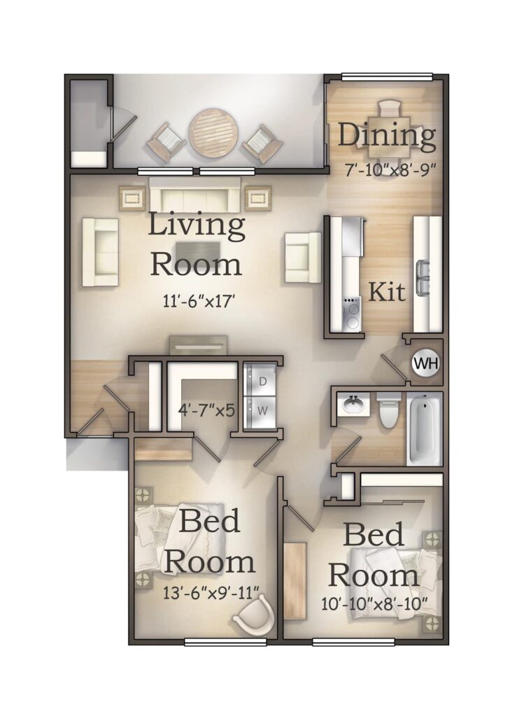Floor plan at Abbey Lane apartments