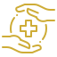 Medical first-aid icon: a cross inside a circle, indicating health care or emergency help