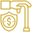 Faucet pouring a coin into a hand, symbolizing cash flow or payout.